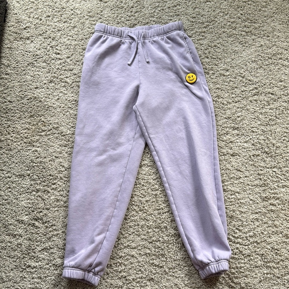Gilly Hicks Smile Face Light Purple Sweatpants small